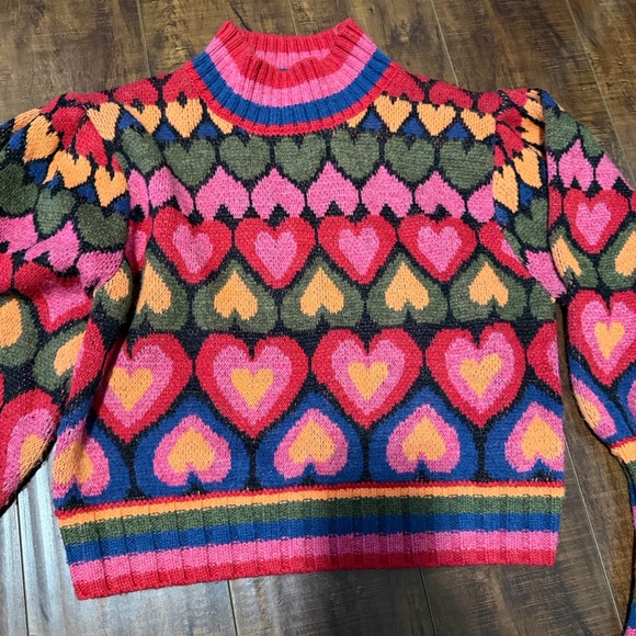 Farm Colorful Heart Pattern Sweater - Picture 3 of 4